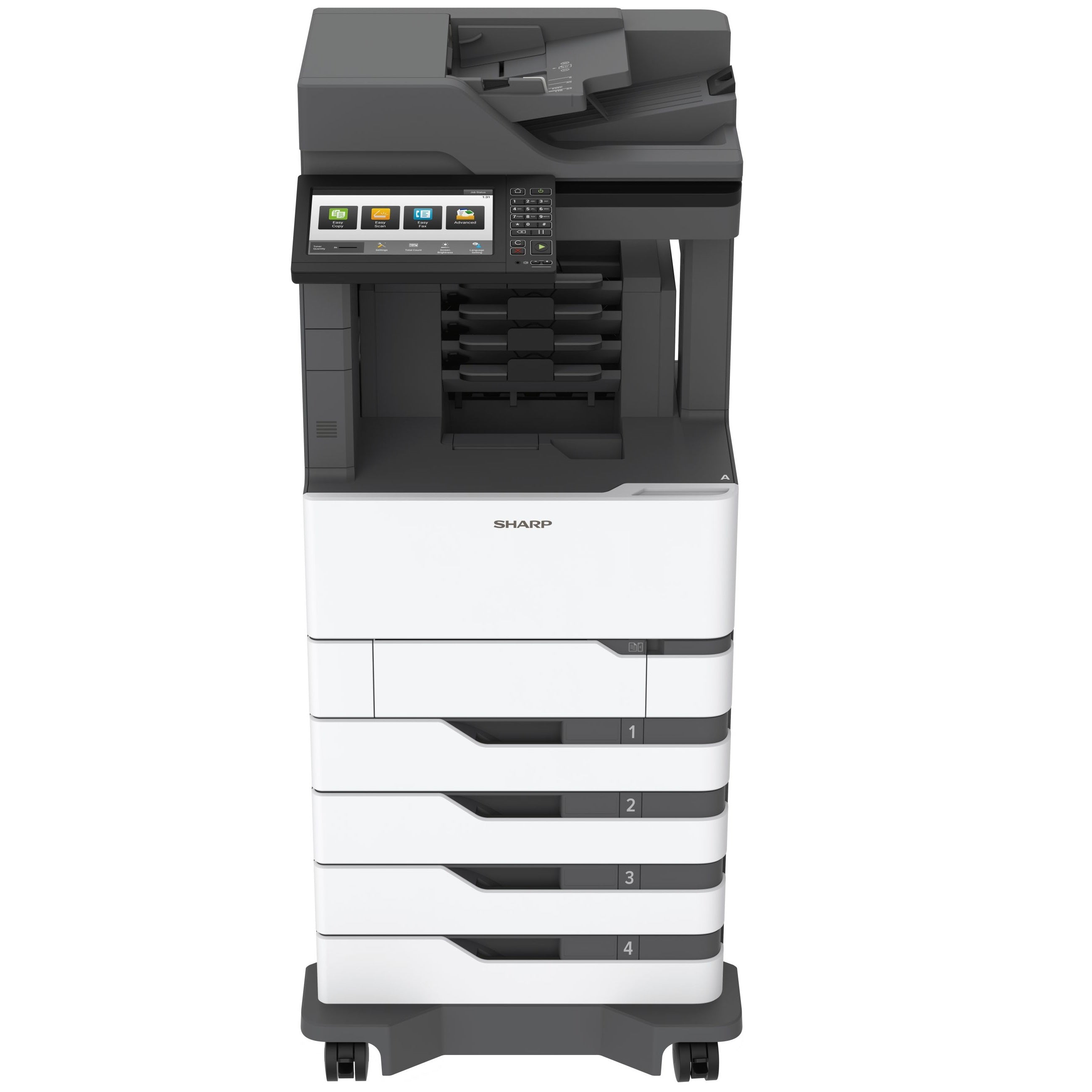 Looking For SHARP MXB557F 55 PPM Desktop Monochrome All-in-One Printer (Copy, Print, Scan, Fax) With Touchscreen Display