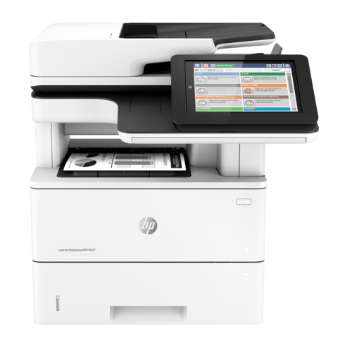 Absolute Toner HP LaserJet Enterprise MFP M527dn Monochrome Multifunction Laser Printer, Copier, Scanner With 2 Paper Trays, Single-Pass Duplex, Large LCD, Bypass Showroom Monochrome Copiers