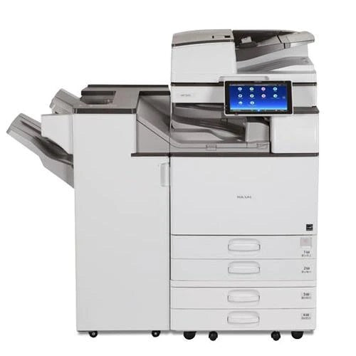 $98.63/Month Low Page Count Ricoh MPC 6004ex df with MULTI-CASSETTE(4) Multifunction Office Printer/Copier/Scanner/Fax with ADVANCED FINISHER