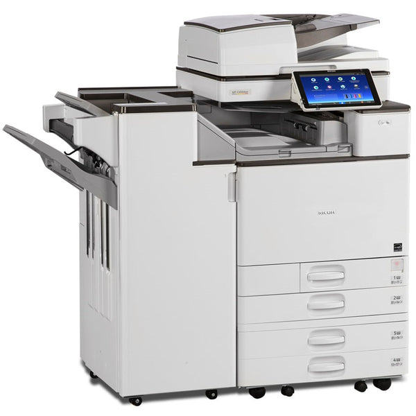 $98.63/Month Low Page Count Ricoh MPC 6004ex df with MULTI-CASSETTE(4) Multifunction Office Printer/Copier/Scanner/Fax with ADVANCED FINISHER