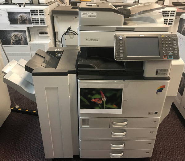 Ricoh MP C5502 Color Laser Multifunction Printer Copier Scanner Fax Stapler Finisher 11x17