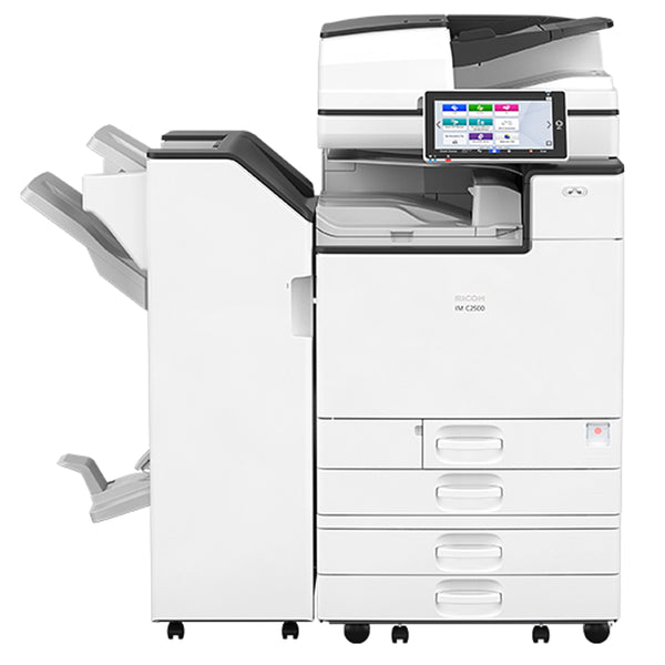 $79.83/Month LOW PAGE COUNT Ricoh IM C2500 df with MULTI-CASSETTE(4) and 1200dip Resolution 11x17 12x18 Multifunction Business Machine Printer/Copier/Scanner/Fax with ADVANCED FINISHER