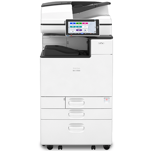 Absolute Toner $79/Month Ricoh IM C4500 High Capacity Color Multifunction Laser Printer Copier Scanner 11X17, 12x18 For Office Use Showroom Color Copiers