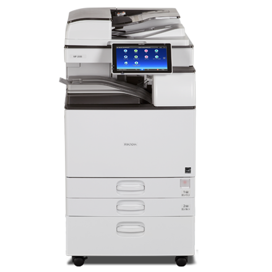 Ricoh MP 2555 Monochrome Multifunction Photocopier Printer Scanner, 11x17 With Auto Duplex, Network, 1200 x 1200 DPI Print Resolution