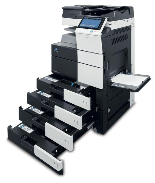 Absolute Toner $78/mon. Konica Minolta 554e Multifunction Color Printer Scanner With Finisher Laser Printer