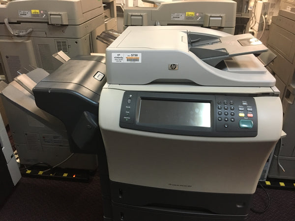 HP REPOSSESSED 4345mfp 4345 Monochrome Copier Printer Scanner with Stapler Finisher Off-Lease Photocopier Great Deal