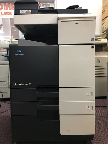 Absolute Toner Pre-owned Konica Minolta Bizhub C224e 224 Color Copier Printer Scanner Fax 12x18 Multifunction Copy machine Office Copiers In Warehouse