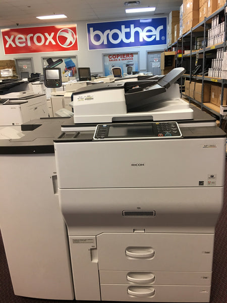 Absolute Toner $117/month Pre-owned Ricoh MP C8002 80PPM Color Laser Production Printer Copier Scanner Finisher 13x19 12x18 11x17 Office Copiers In Warehouse