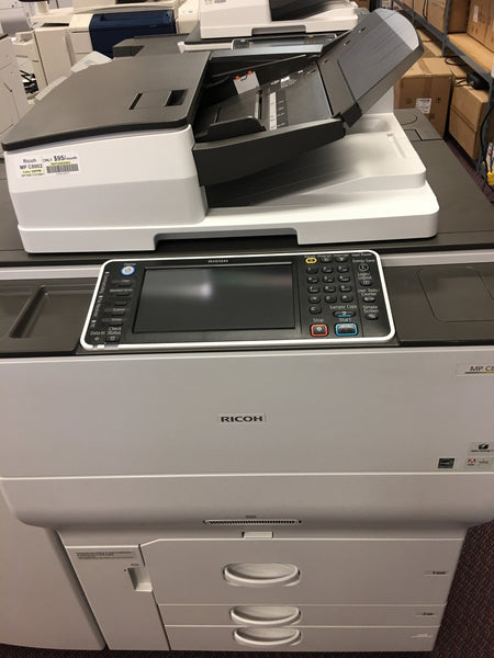 Absolute Toner $117/month Pre-owned Ricoh MP C8002 80PPM Color Laser Production Printer Copier Scanner Finisher 13x19 12x18 11x17 Office Copiers In Warehouse