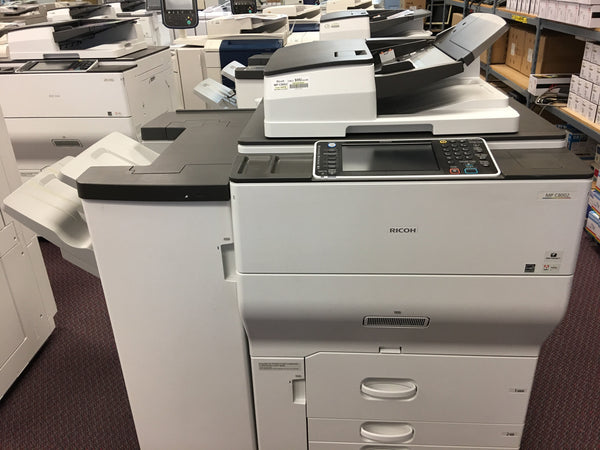 Absolute Toner $117/month Pre-owned Ricoh MP C8002 80PPM Color Laser Production Printer Copier Scanner Finisher 13x19 12x18 11x17 Office Copiers In Warehouse