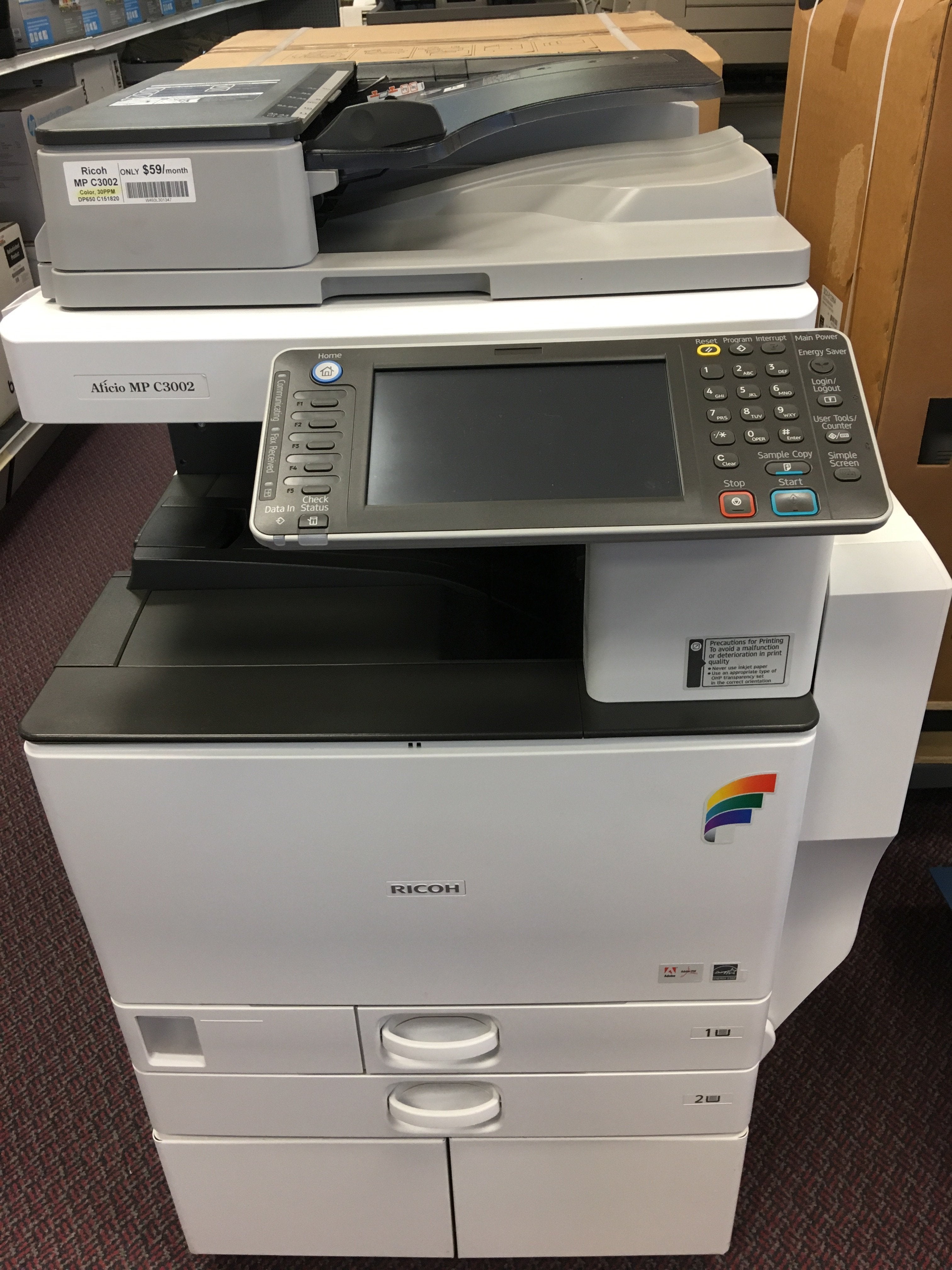 Ricoh Aficio MP C3002 30 PPM Color Digital Imaging Printer Copier