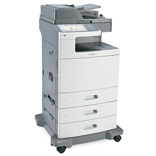 REPOSSESSED Lexmark XS796de Multifunction Color Copier Printer Scanner Fax Only 6K Pages Printed Large Colur LCD panel